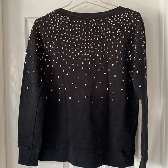 Pam & Gela Rhinestone Embellished Sweatshirt with thumb holes M Black - Picture 4 of 9